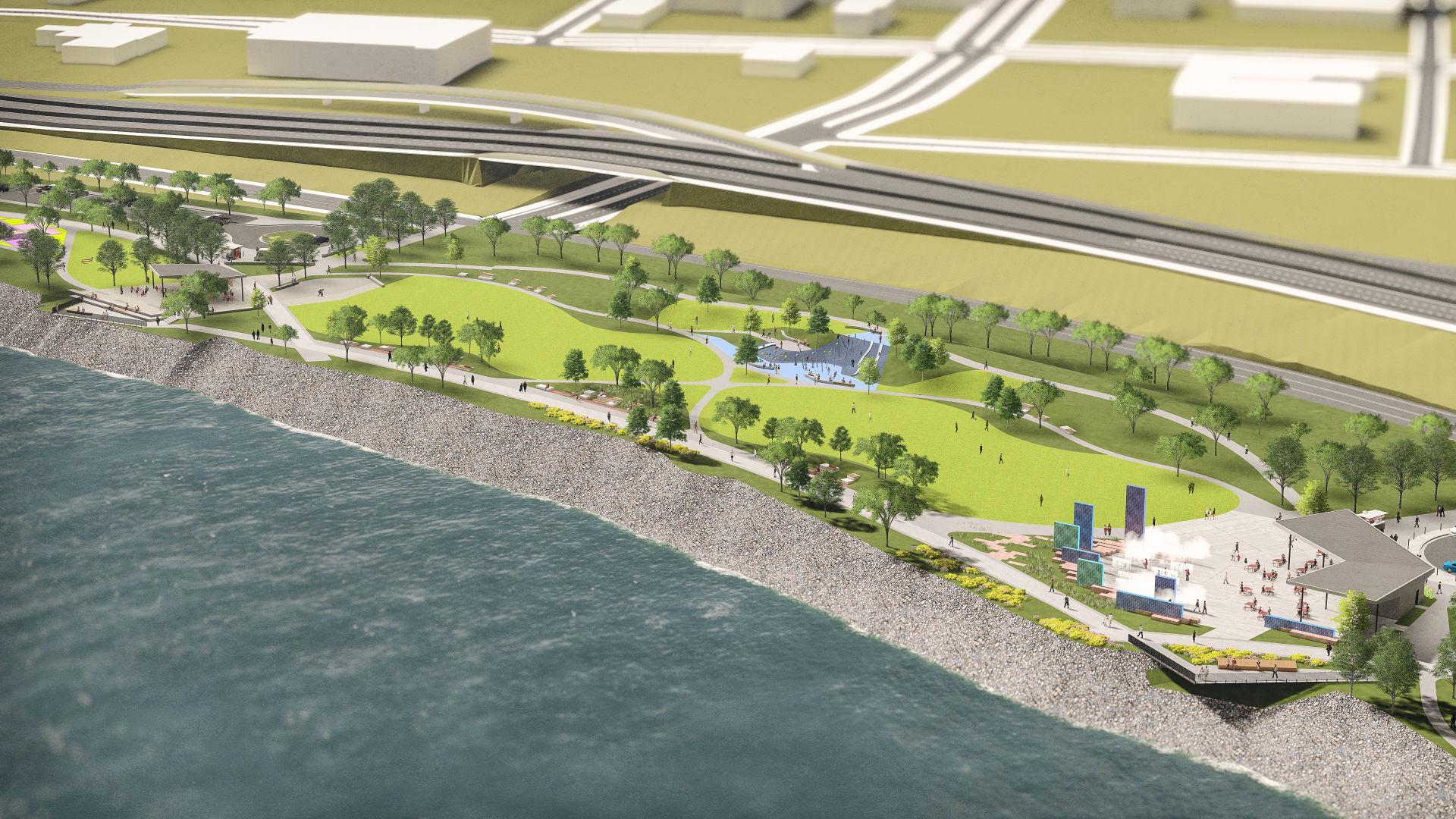 Missouri River riverfront redevelopment rendering